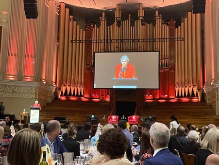 Maureen Stevenson accepting her 2023 Queensland Community Philanthropist of the Year Award