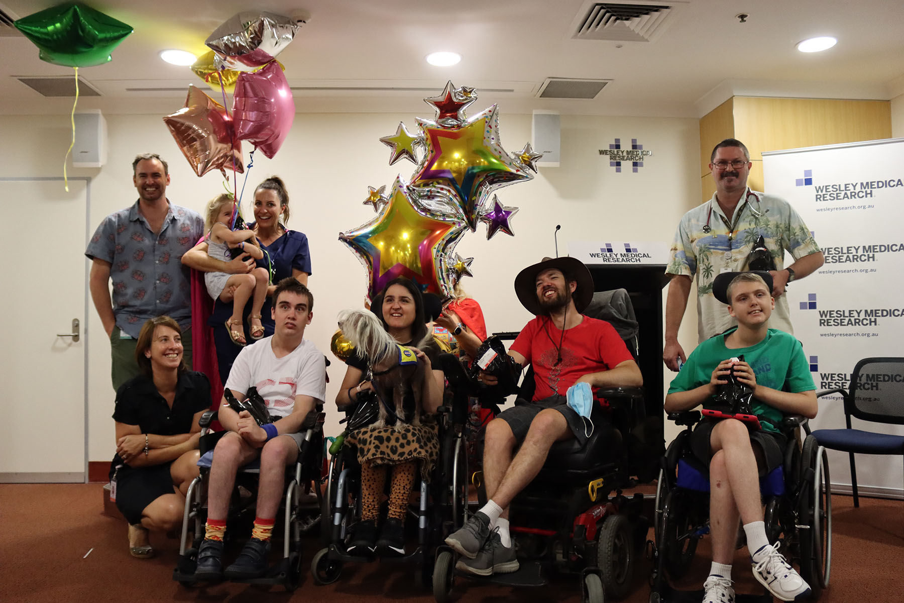 A group of patients sitting together in their wheelchairs